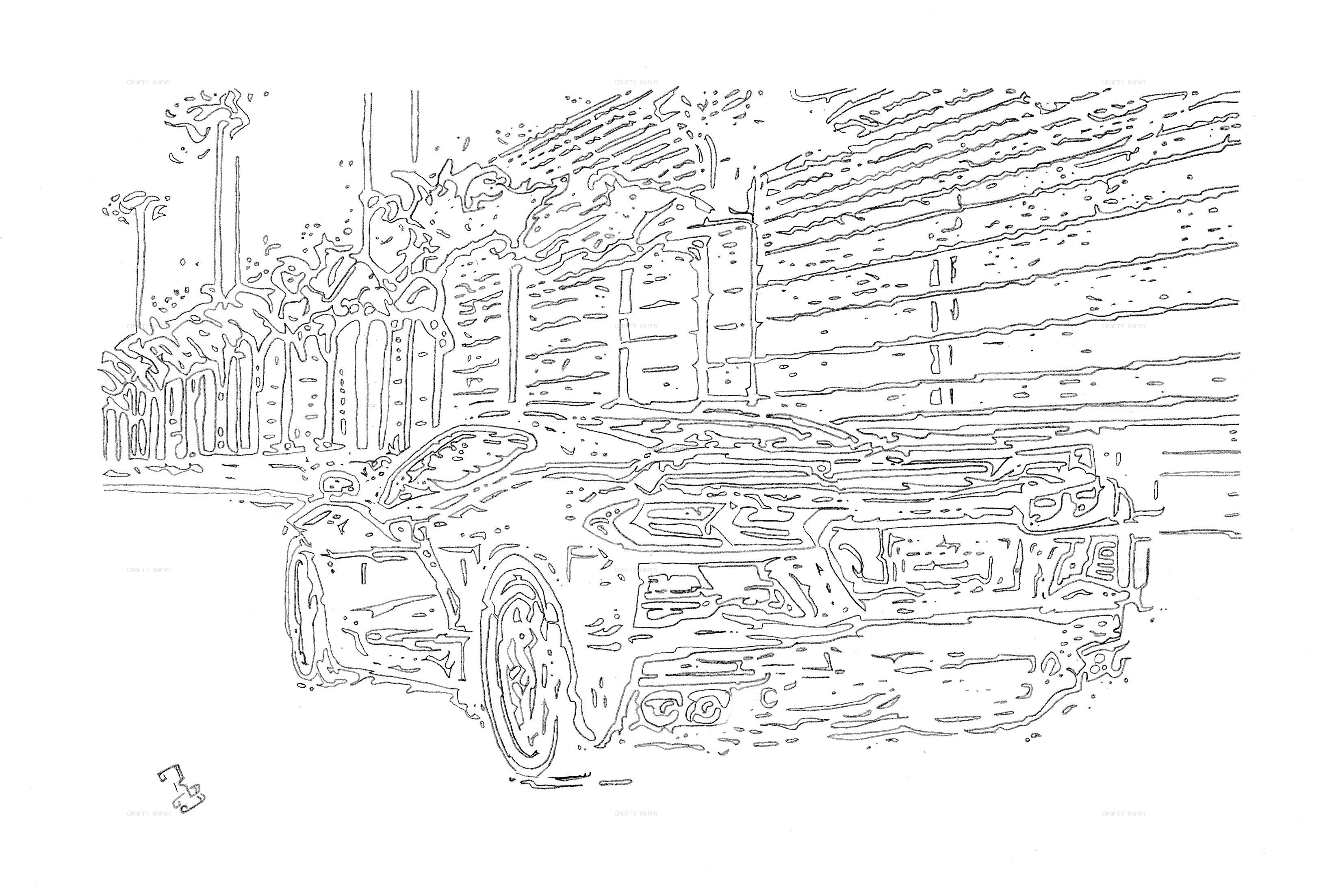 corvette miami vector outline