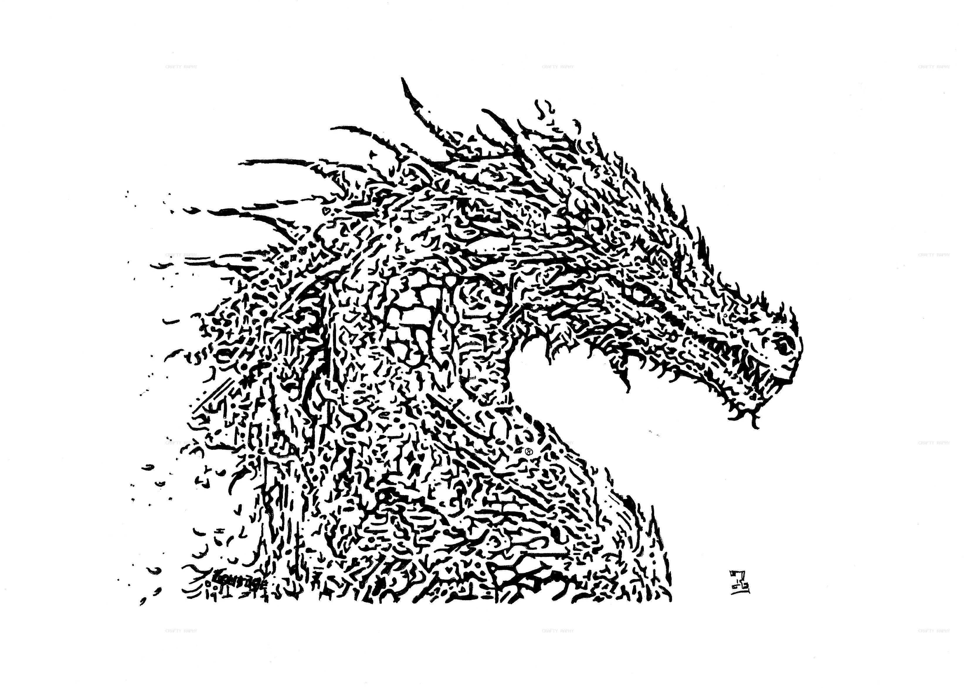 dragon head vector inkd