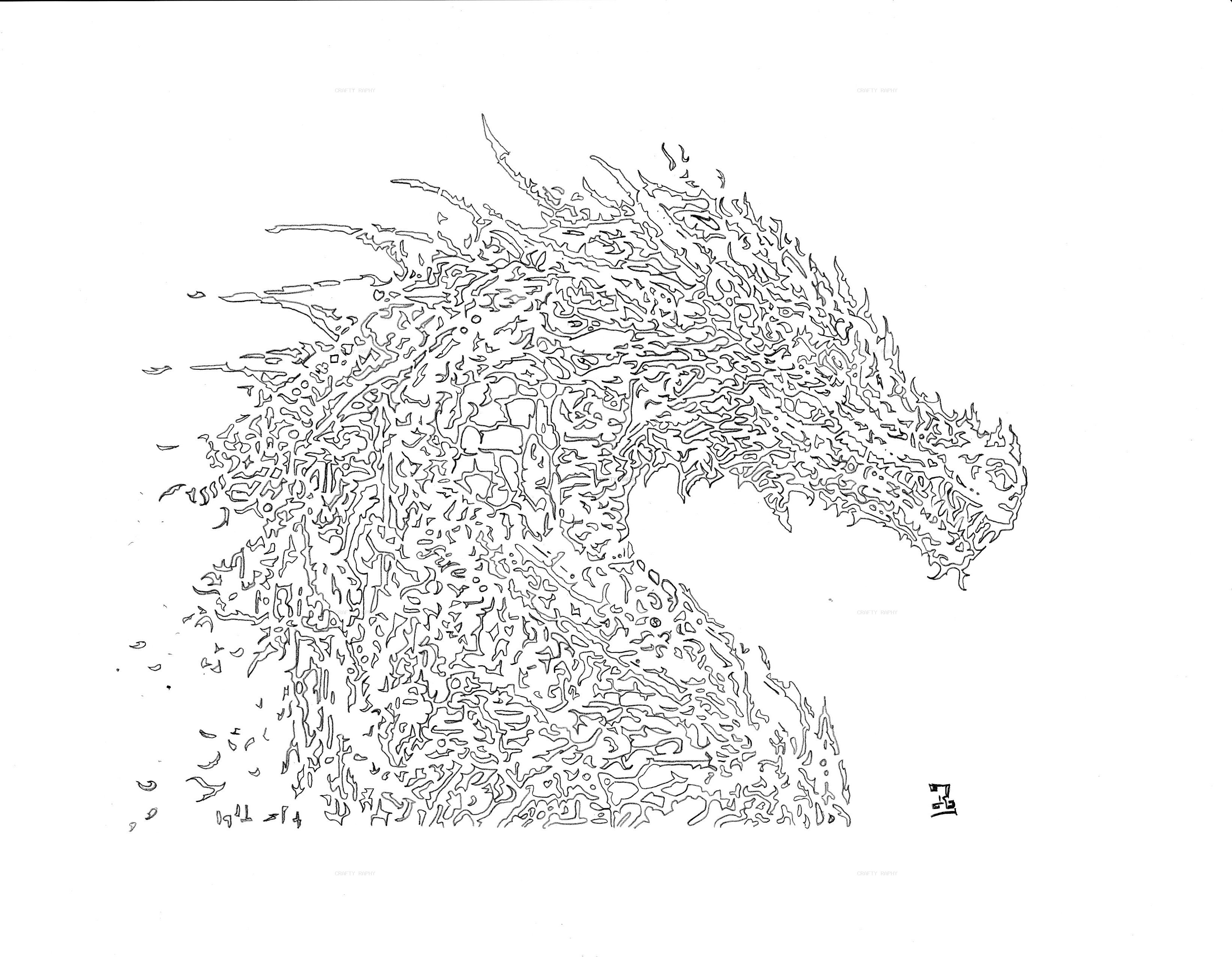 dragon head vector outline