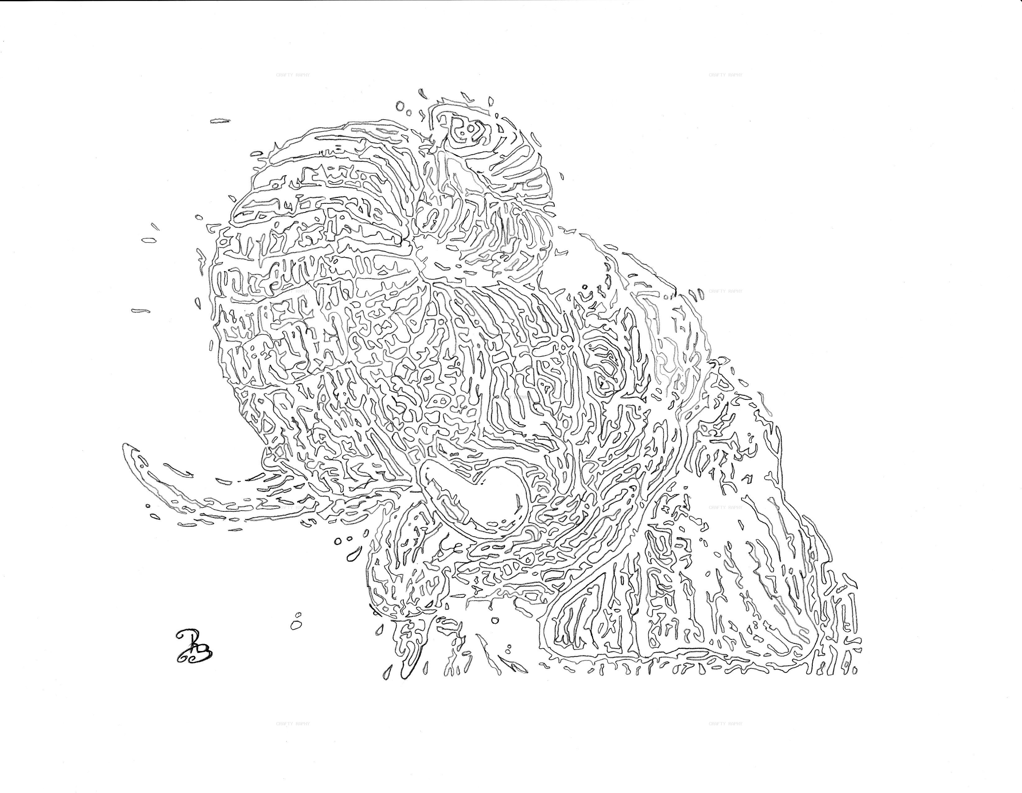 elephant vector outline