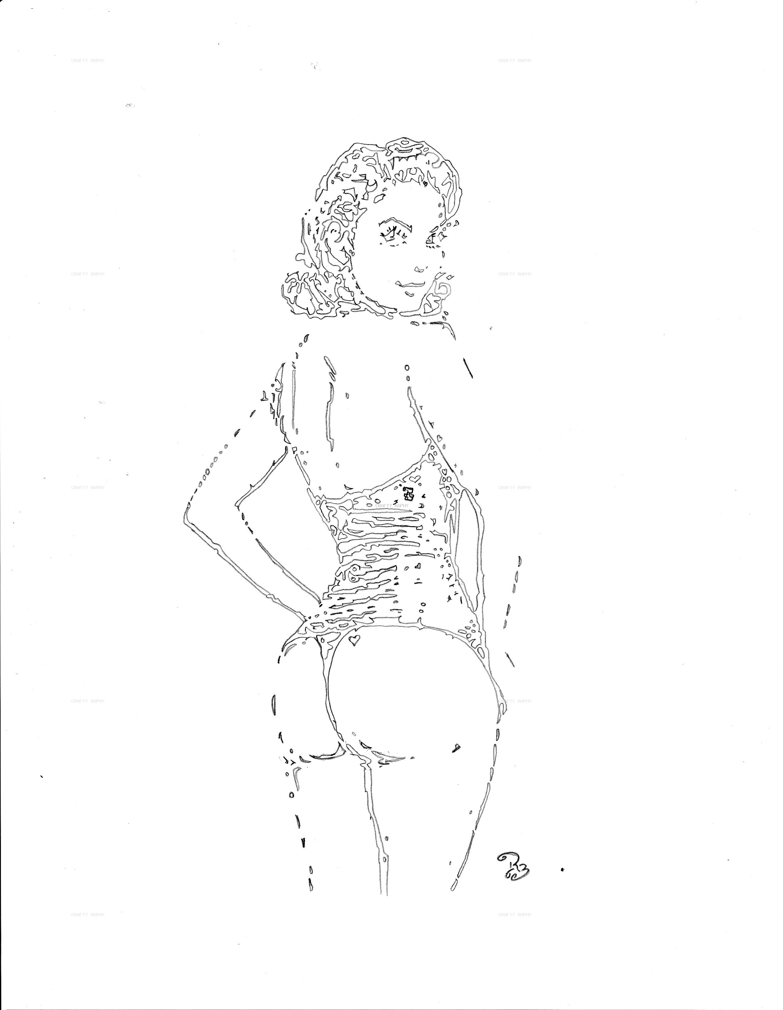 lady vector outline