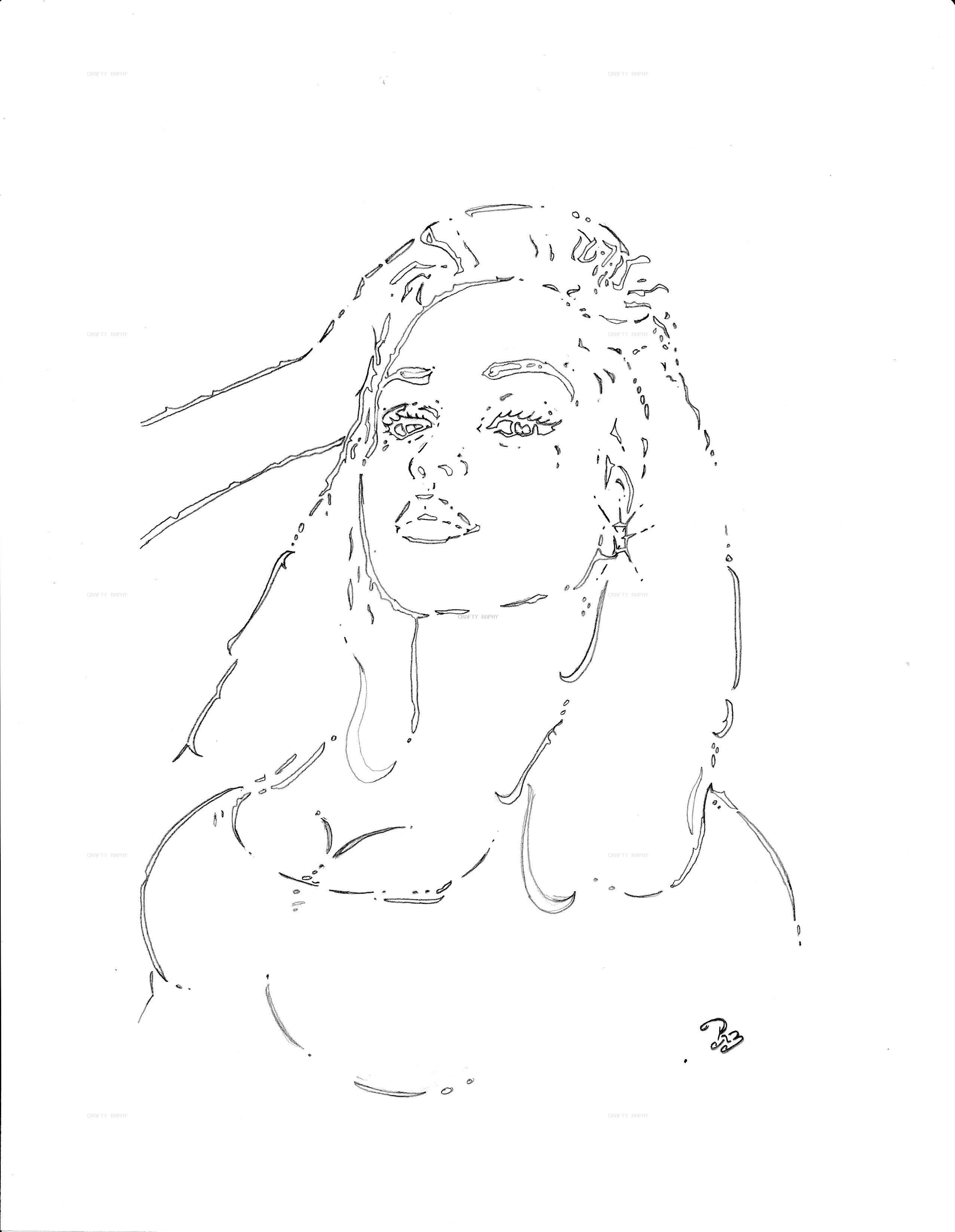 sexy girl 5 vector outline